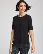 Cotton Slub Crewneck Button Tee - US 3791