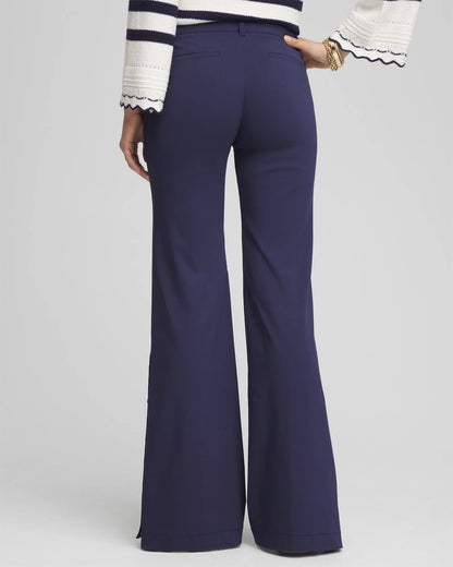 Button Detail Wide-Leg Pants - US 7201