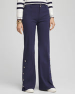 Button Detail Wide-Leg Pants - US 7201