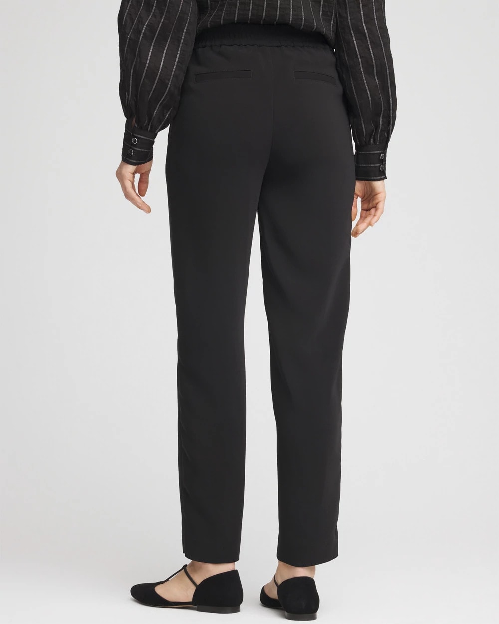 Crepe Side-Zip Tapered Ankle Pants - US 8615