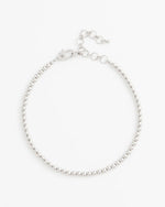 Silvertone Beaded Necklace - US 0654