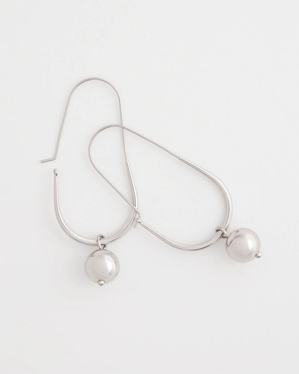 Silver Bead Threader Earrings - US 2661