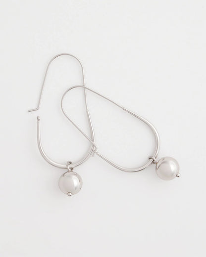 Silver Bead Threader Earrings - US 2661