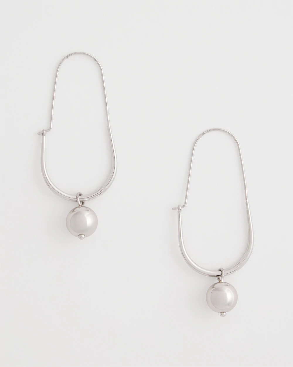 Silver Bead Threader Earrings - US 2661