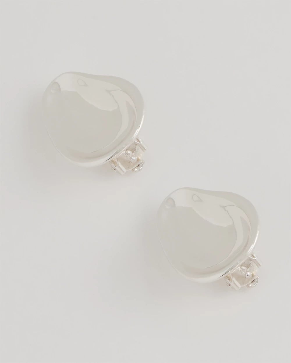 Silvertone Stud Clip-On Earrings - US 8955