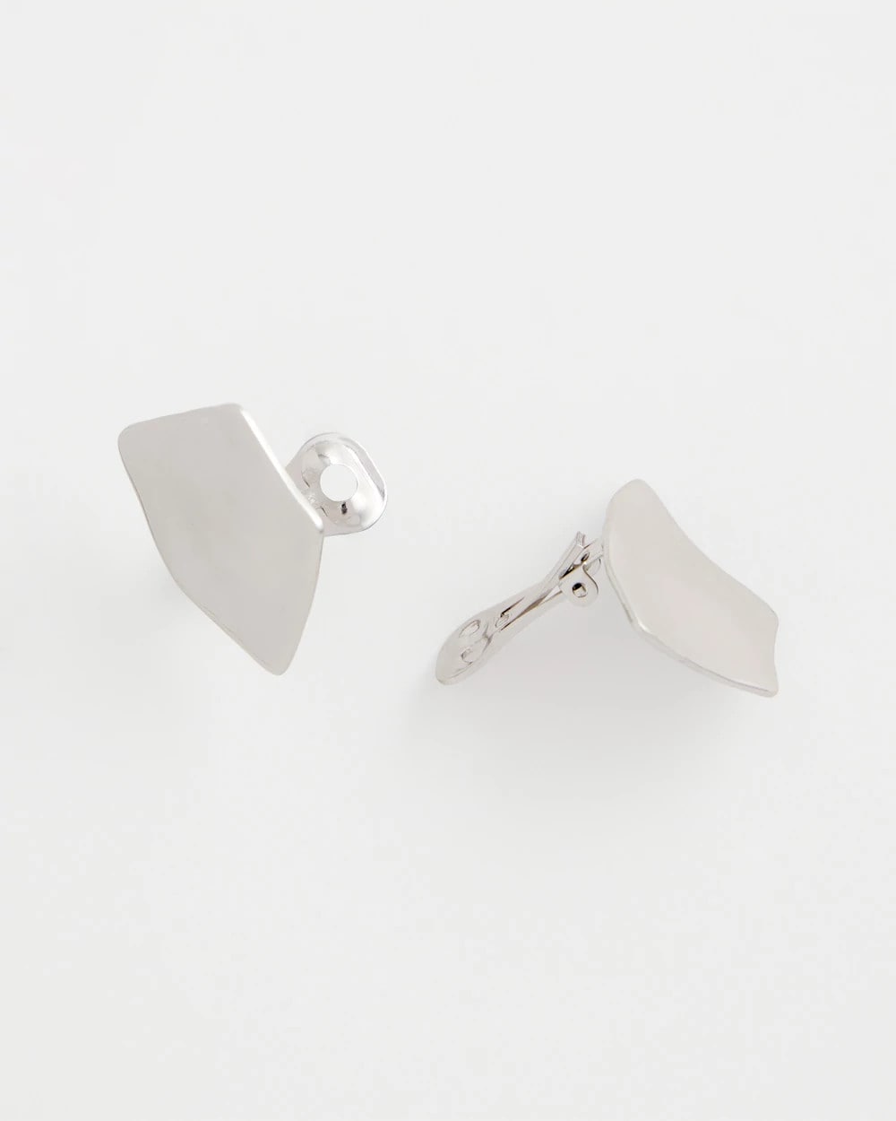 Silver Fan Clip On Earrings - US 4836