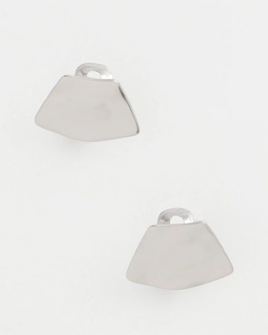 Silver Fan Clip On Earrings - US 4836