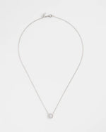 Silver Tone Drop Stone Necklace - US 0614