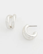Silver Double Mini Hoop Earrings - US 7758
