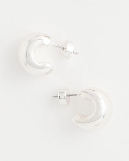 Silvertone Mini Hoop Earrings - US 8895
