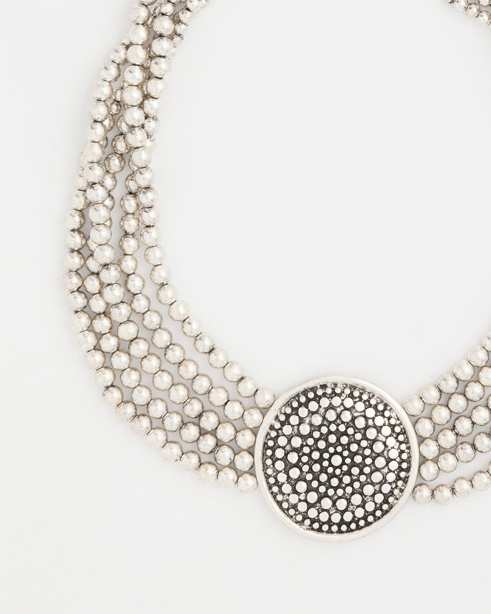 Chico’s Originals Textured Pendant Bib Necklace - US 8173