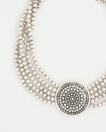 Chico’s Originals Textured Pendant Bib Necklace - US 8173