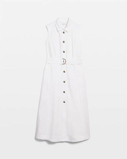 Denim Sleeveless Shirtdress - US 7656