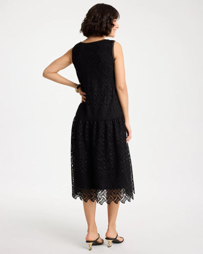 Embroidered Lace Sleeveless Dress - US 9560