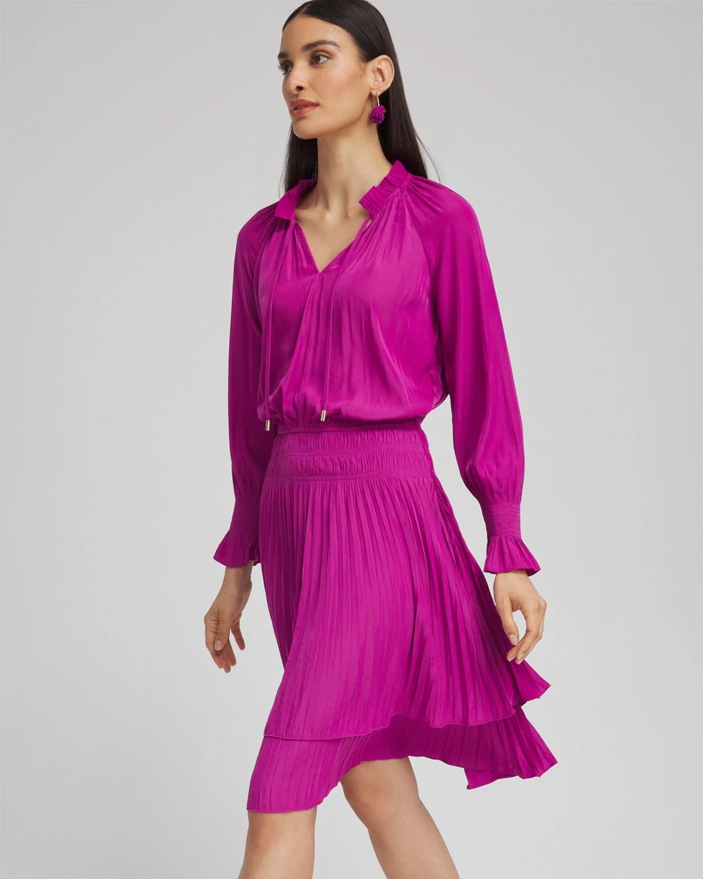 Drop Waist Pleated Tier Dress - US 5103