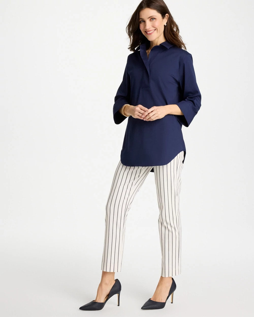 Pinstriped Brigitte™ Slim Ankle Pants - US 5158