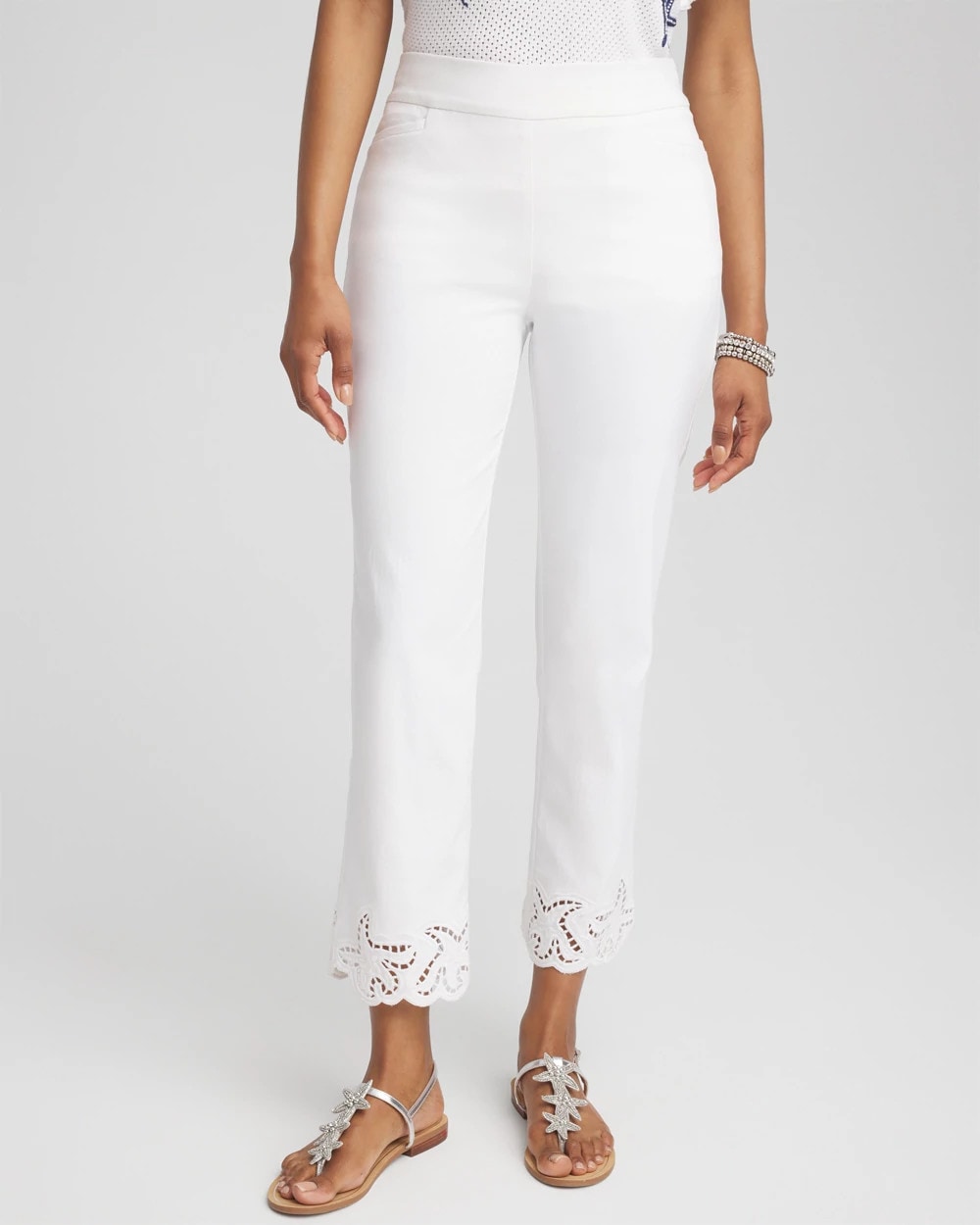 Brigitte™ Pull-On Cutwork Cropped Pants - US 8438