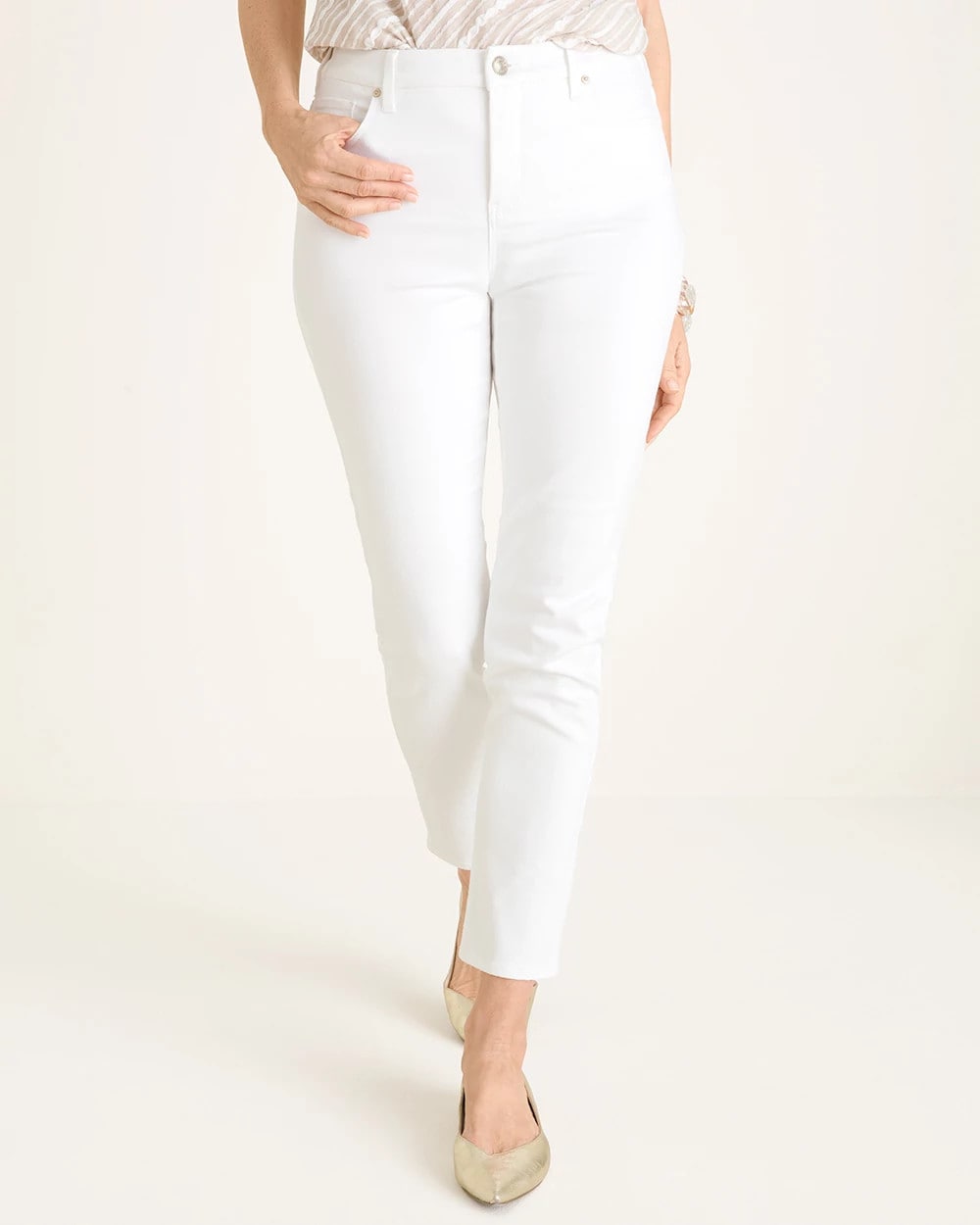 No-Stain Girlfriend Ankle Jeans - US 0429