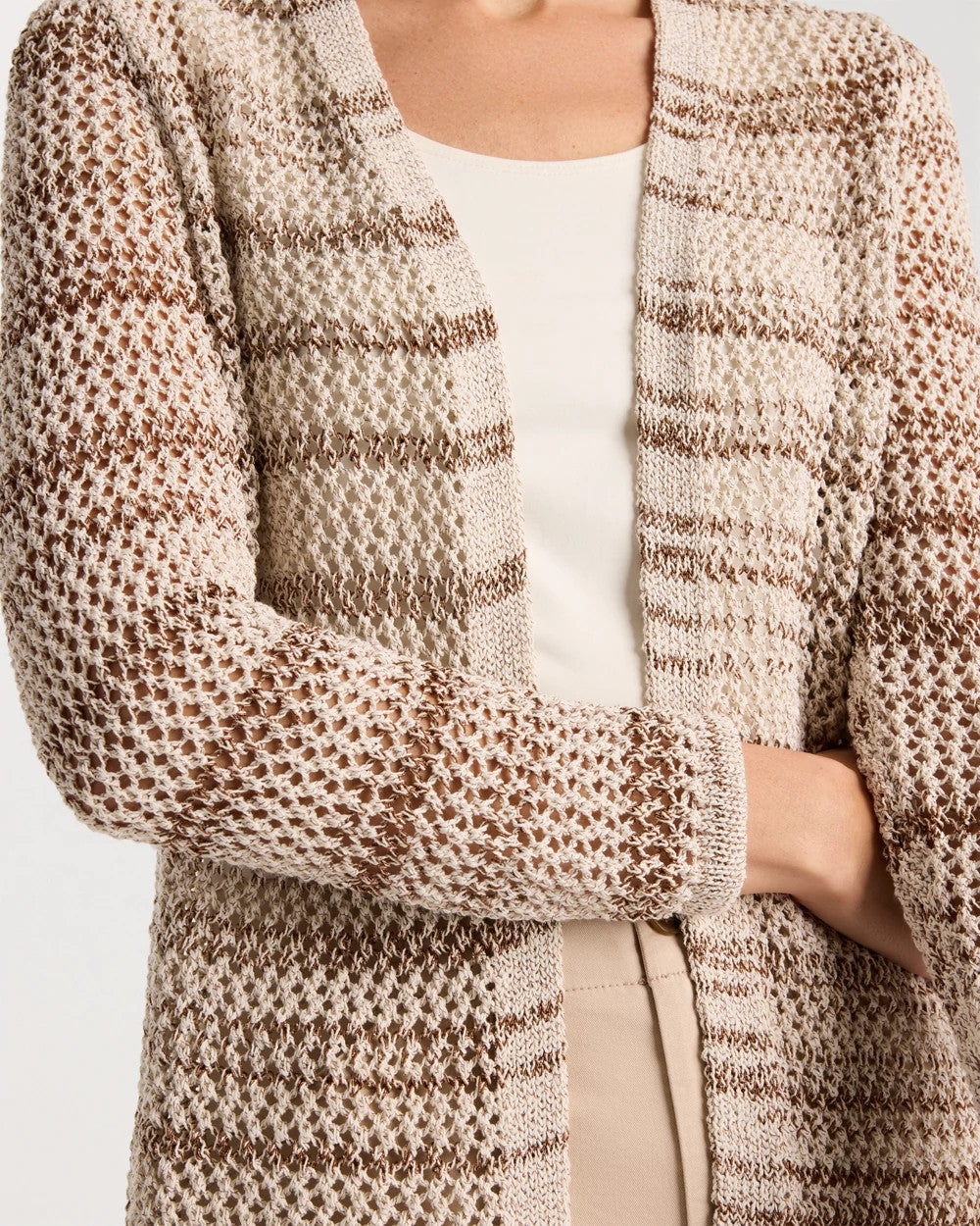 Pointelle Metallic Cardigan - US 8531