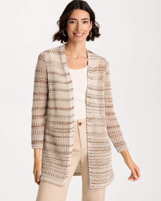 Pointelle Metallic Cardigan - US 8531