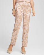 Satin Jacquard Straight Ankle Pants - US 4618