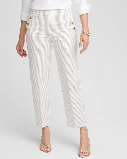 Emme Striped Sailor Straight Crops - US 3325