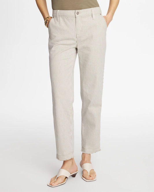 Petite Stripe Girlfriend Straight Ankle Jeans - US 4243