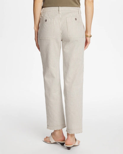 Stripe Girlfriend Straight Ankle Jeans - US 9291