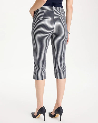 Emme Slim Striped Capri Pants - US 6858