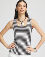 Contour Cotton™ Striped Square-Neck Tank - US 6515