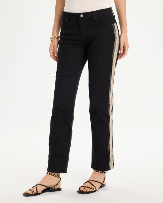 Girlfriend Seam Detail Straight Ankle Jeans - US 9168