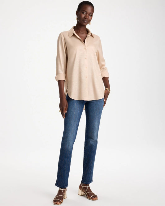 Embellished Pull-On Straight Jeans - US 0819