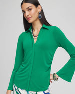 Collared Ruched Seam Top - US 0794