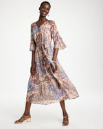 Foiled Woven Pleated Dress - US 5854