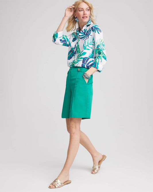 Sateen Tab-Front A-line Shorts - US 7070
