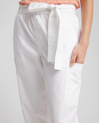 Poplin Pull-On Tapered-Leg Cropped Pants - US 3870