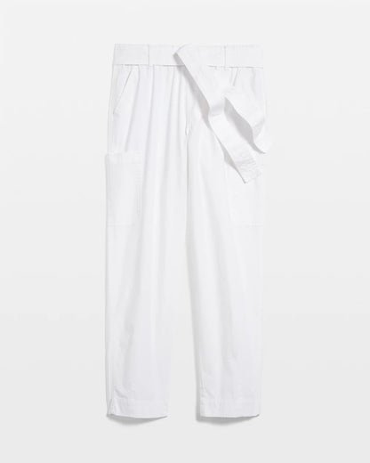Poplin Pull-On Tapered-Leg Cropped Pants - US 3870