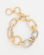 Mixed Metal Textured Toggle Bracelet - US 7022