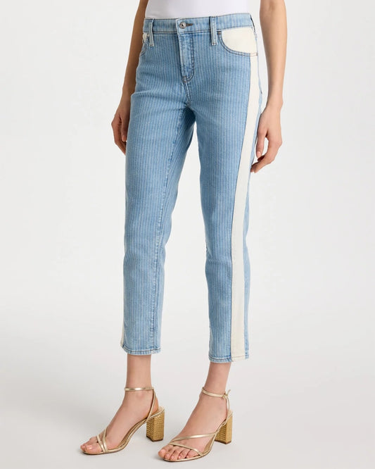 Girlfriend Ticking Stripe Crop Jeans - US 6277