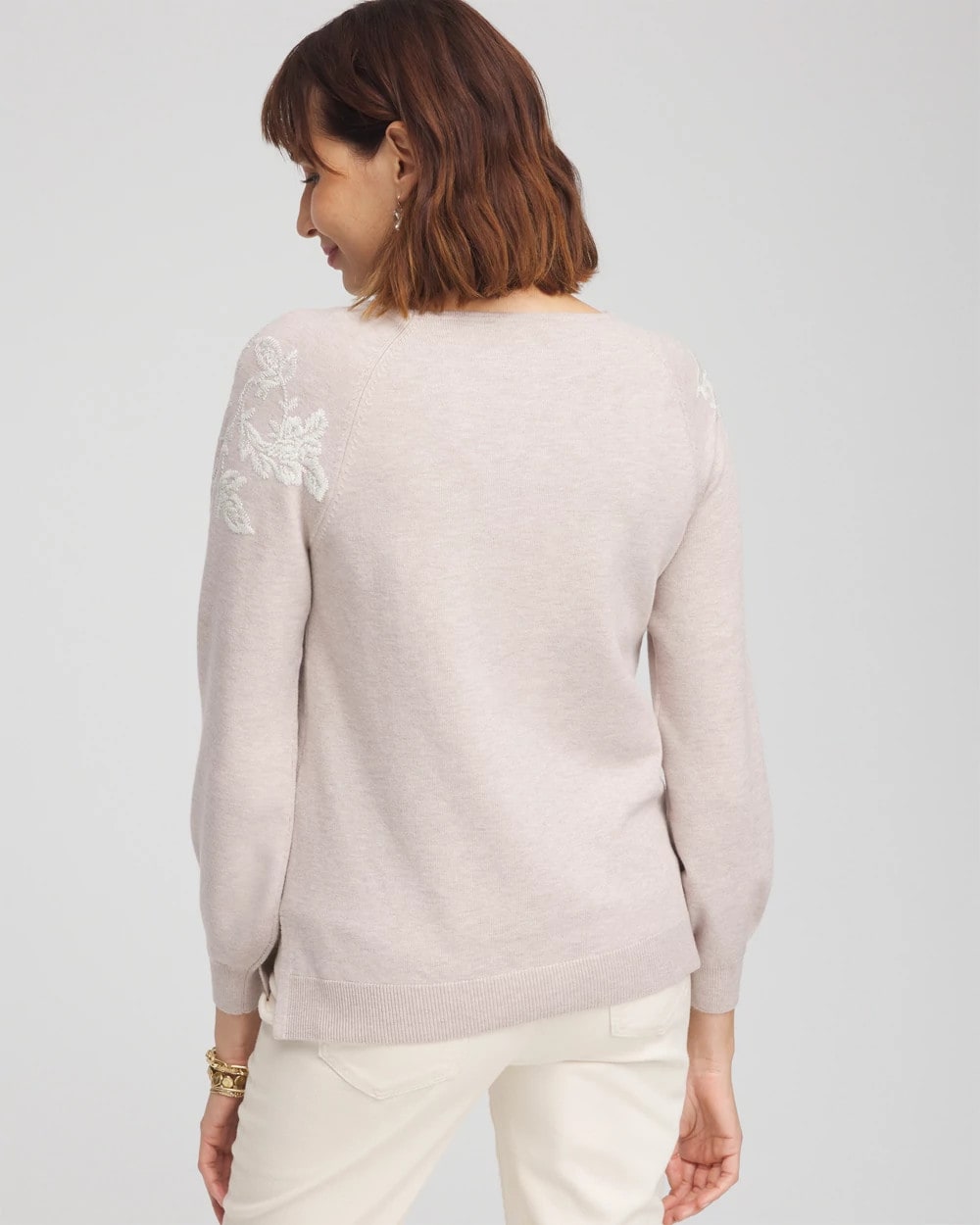 Embroidered Boatneck Sweater - US 8088