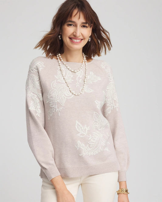 Embroidered Boatneck Sweater - US 8088