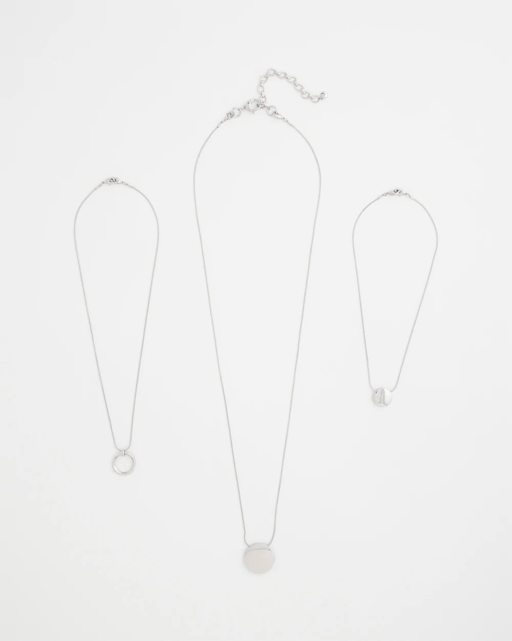 Silver Triple Pendant Necklace - US 7832
