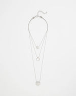 Silver Triple Pendant Necklace - US 7832