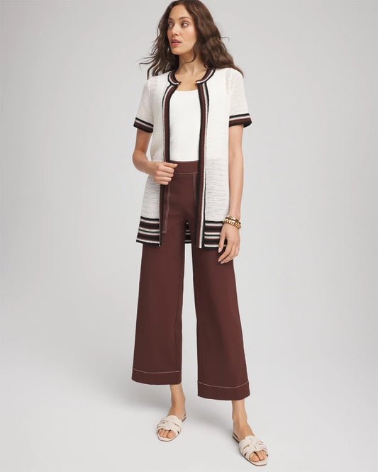 Pointelle High-Style Short-Sleeve Cardigan - US 9399