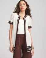 Pointelle High-Style Short-Sleeve Cardigan - US 9399