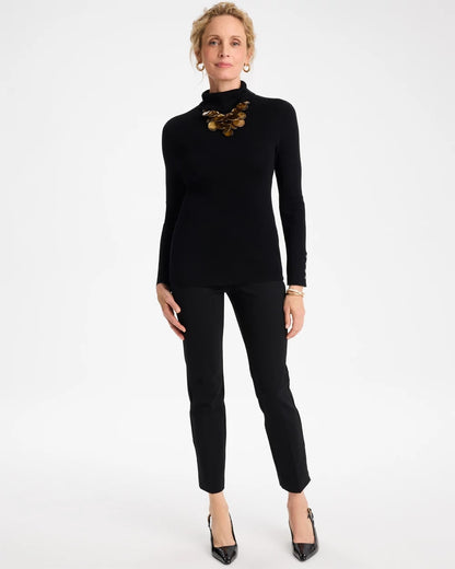 Ella Button Cuff Turtleneck Sweater - US 6984