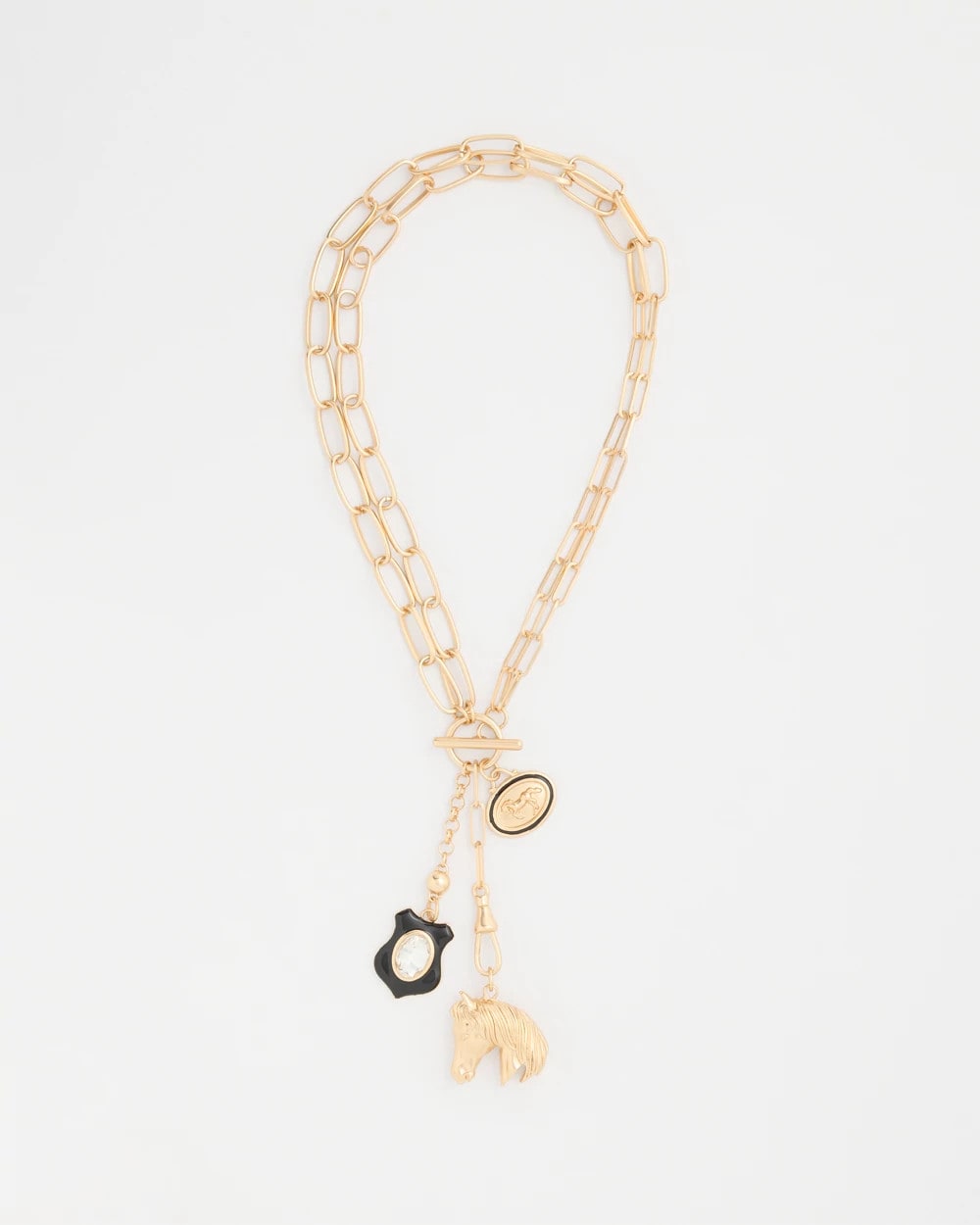 Adjustable Equestrian Charm Toggle Necklace - US 4536