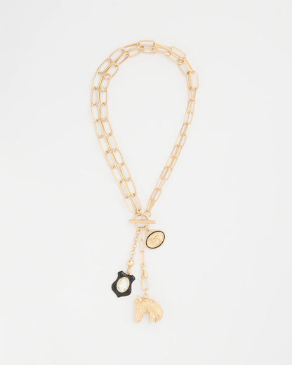 Adjustable Equestrian Charm Toggle Necklace - US 4536