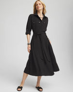 Twill Belted Midi Shirtdress - US 7790