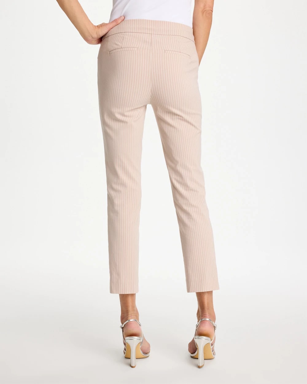 Brigitte™ Slim Twill Stripe Neutral Crop - US 7059